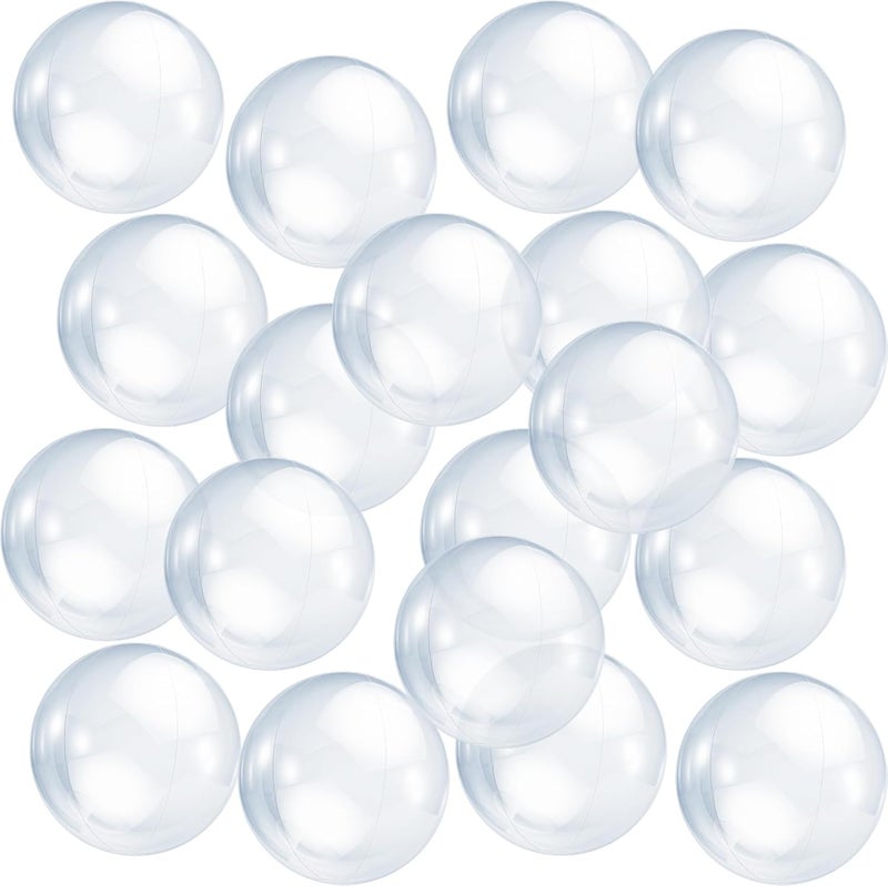 Zhanmai 6 Pieces Inflatable Clear Beach Ball 16 Inch Clear Pool Floating Ball Balloons for Under The Sea Party Decoration DIY Bubble Summer Beach Swimming Pool Hawaii Luau Party Favor - Image 1